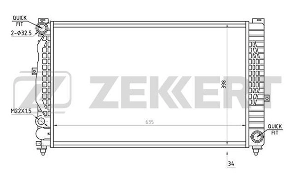 Радиатор охлаждение двигателя ZEKKERT MK-1066