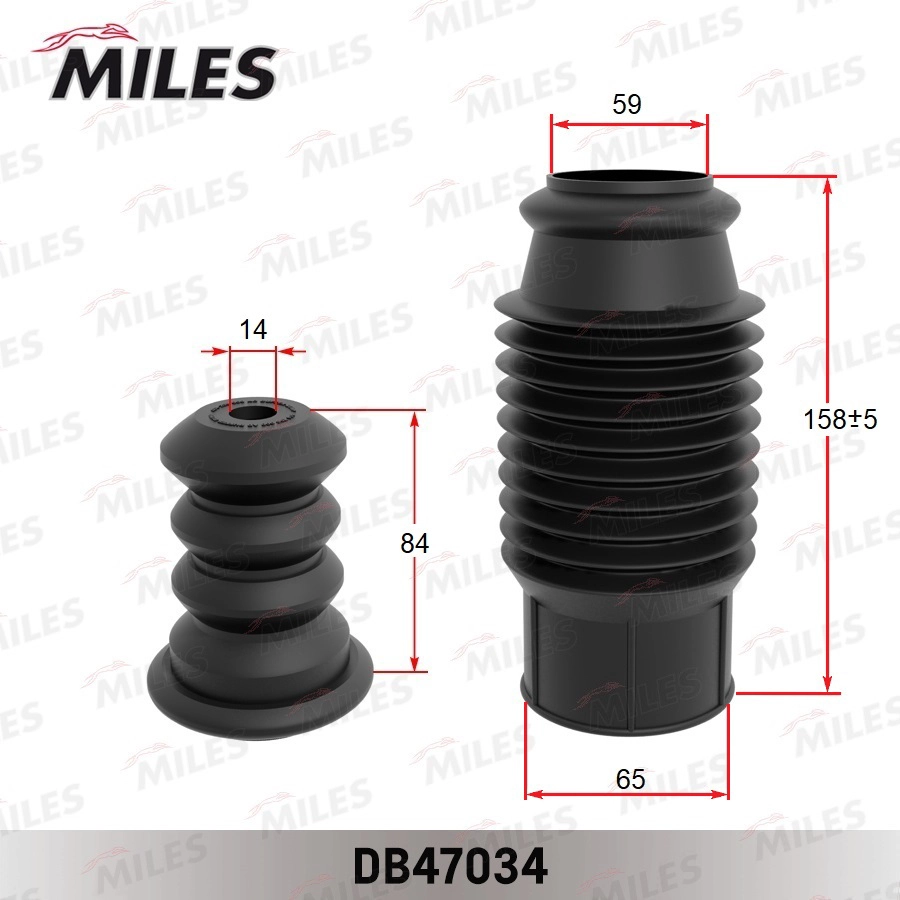 Пылезащитный комплект амортизатор MILES DB47034