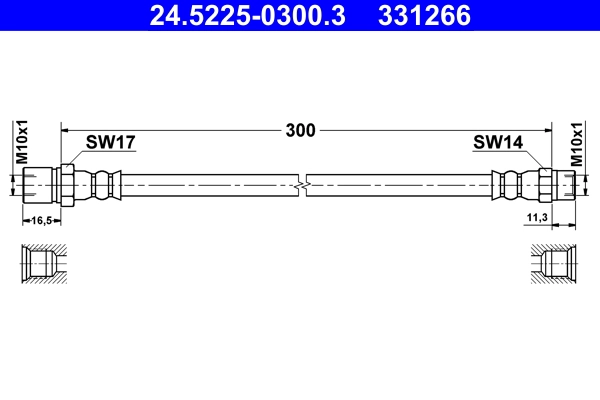Тормозной шланг ATE 24.5225-0300.3