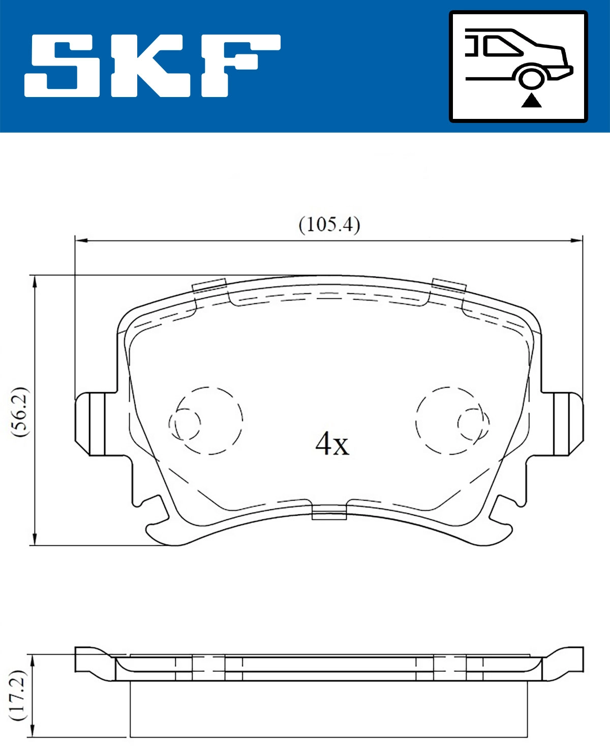 Комплект тормозных колодок дисковый тормоз SKF VKBP 90014
