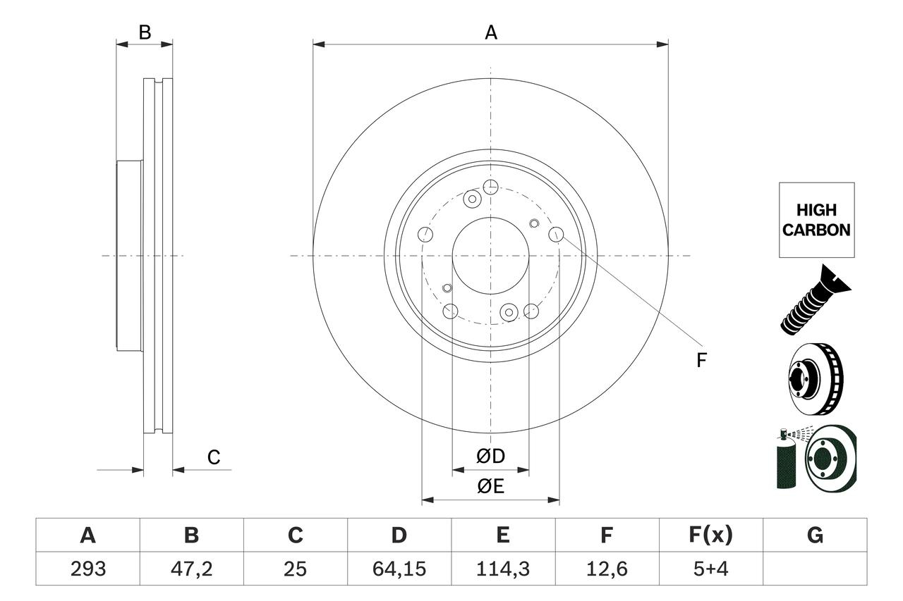 Тормозной диск BOSCH 0 986 479 G58
