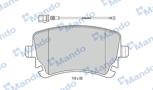 Комплект тормозных колодок дисковый тормоз MANDO MBF015195