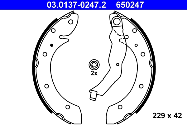 Комплект тормозных колодок ATE 03.0137-0247.2