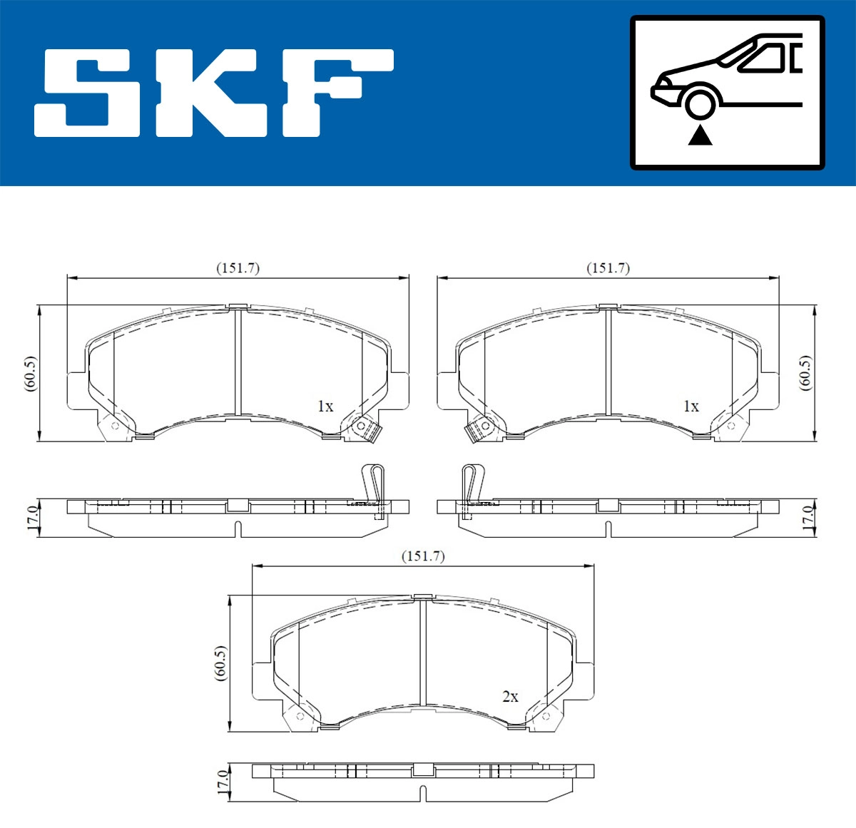 Комплект тормозных колодок дисковый тормоз SKF VKBP 80233 A