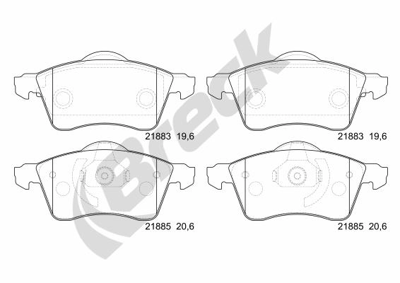 Комплект тормозных колодок дисковый тормоз BRECK 21883 00 701 00
