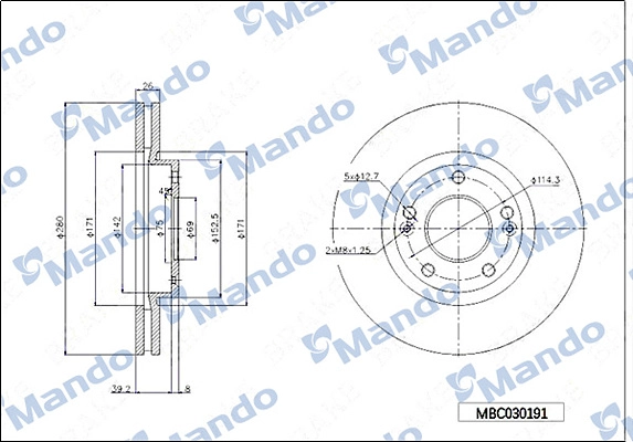 Тормозной диск MANDO MBC030191
