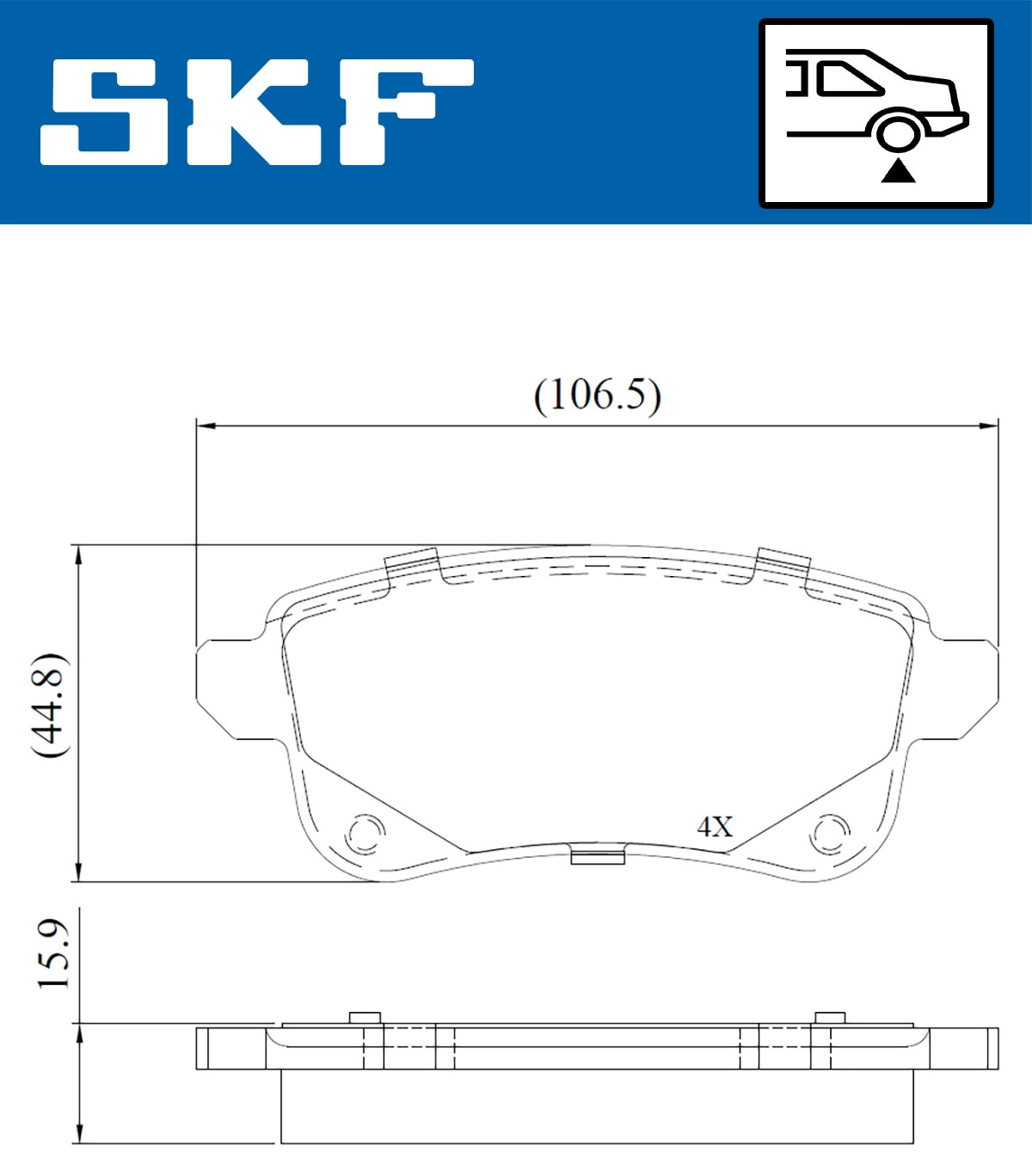 Комплект тормозных колодок дисковый тормоз SKF VKBP 90134
