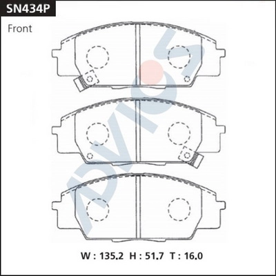 Комплект тормозных колодок дисковый тормоз ADVICS SN434P
