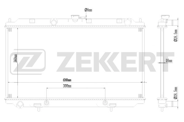 Радиатор охлаждение двигателя ZEKKERT MK-1126