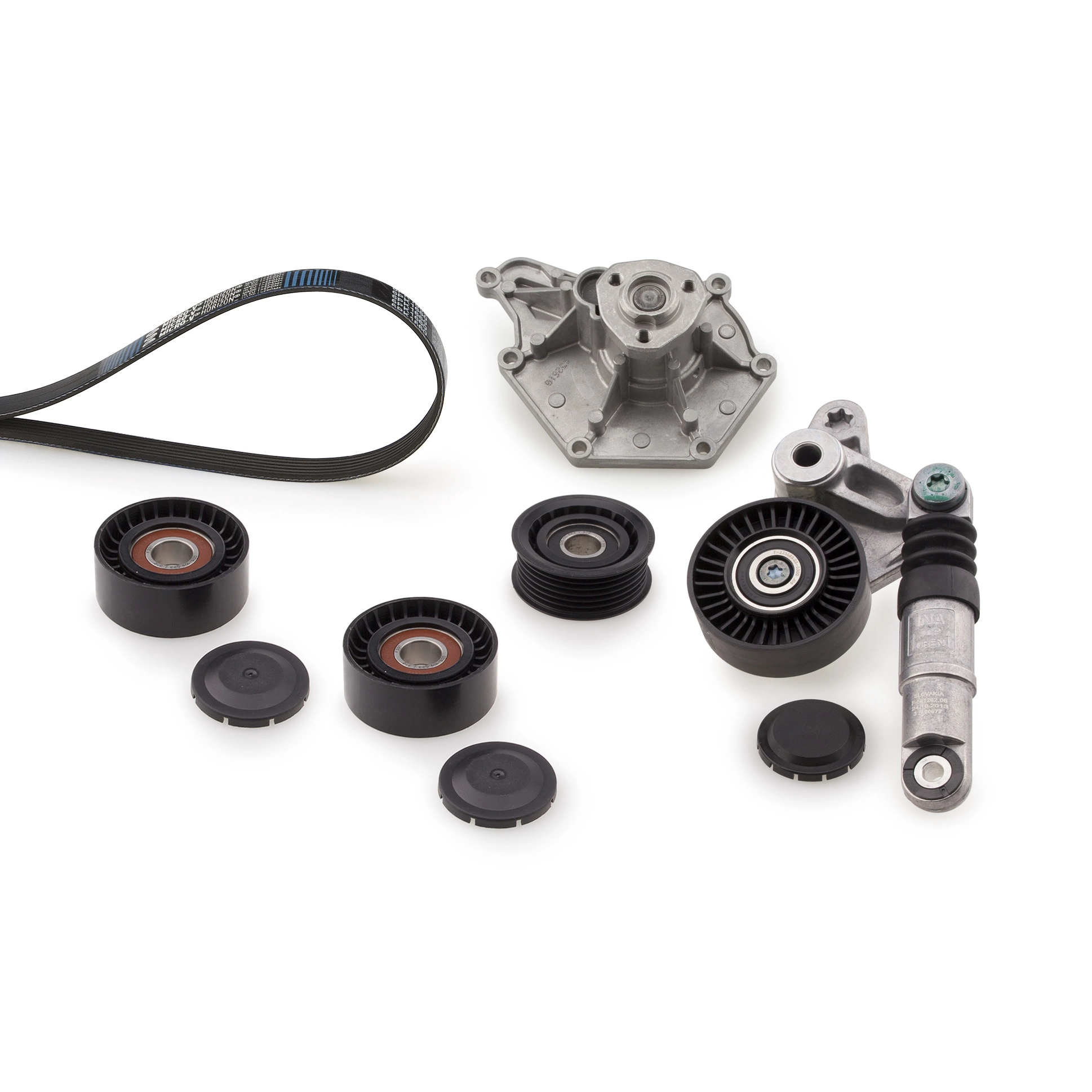 Водяной насос + комплект ручейковых ремней micro-v kit