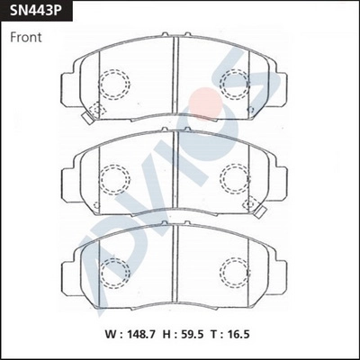 Комплект тормозных колодок дисковый тормоз ADVICS SN443P