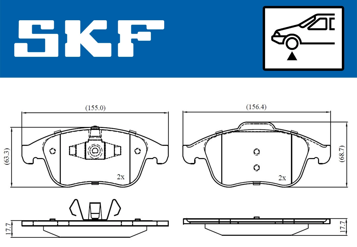 Комплект тормозных колодок дисковый тормоз SKF VKBP 80336