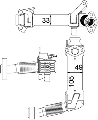 Радиатор рециркуляция ог MAHLE/KNECHT CE21000P