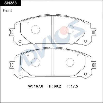 Комплект тормозных колодок дисковый тормоз ADVICS SN333