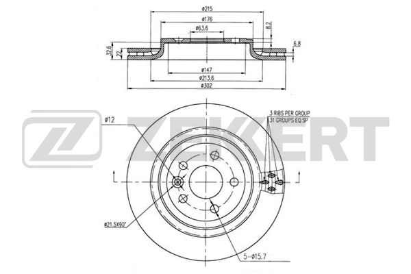 Тормозной диск ZEKKERT BS-6235B