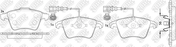 Комплект тормозных колодок дисковый тормоз NIBK PN0353W