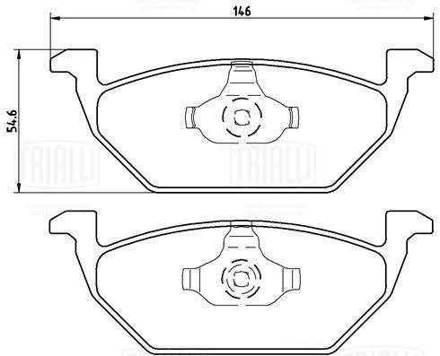 Комплект тормозных колодок дисковый тормоз TRIALLI PF 1802CR