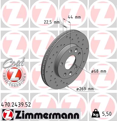 Тормозной диск ZIMMERMANN 470.2439.52