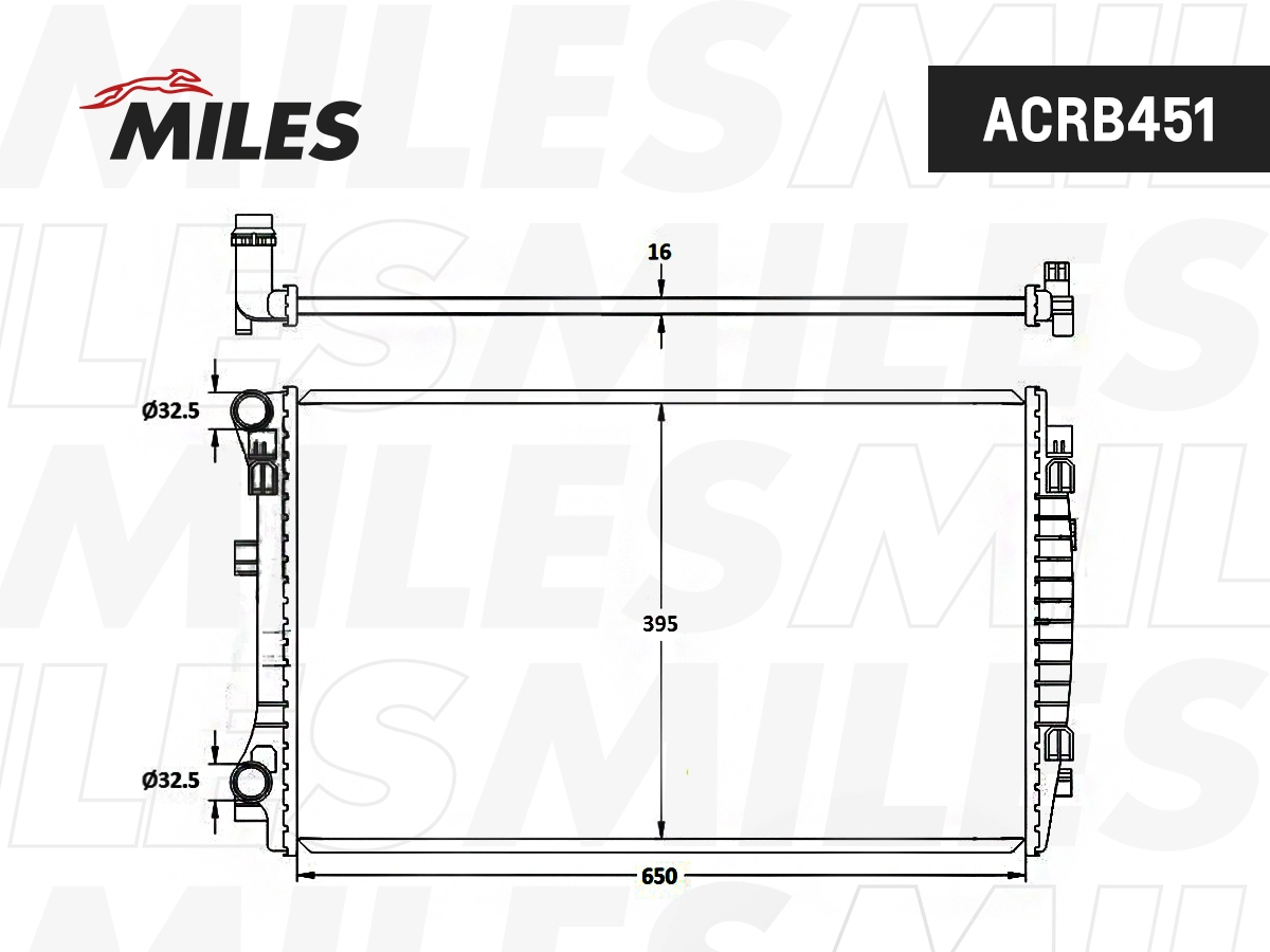 Радиатор охлаждение двигателя MILES ACRB451