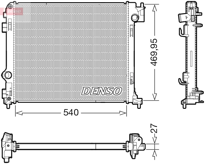 Радиатор охлаждение двигателя DENSO DRM46065