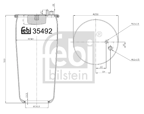 Кожух пневматической рессоры FEBI BILSTEIN 35492