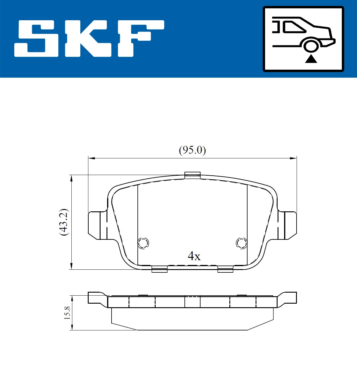 Комплект тормозных колодок дисковый тормоз SKF VKBP 90498
