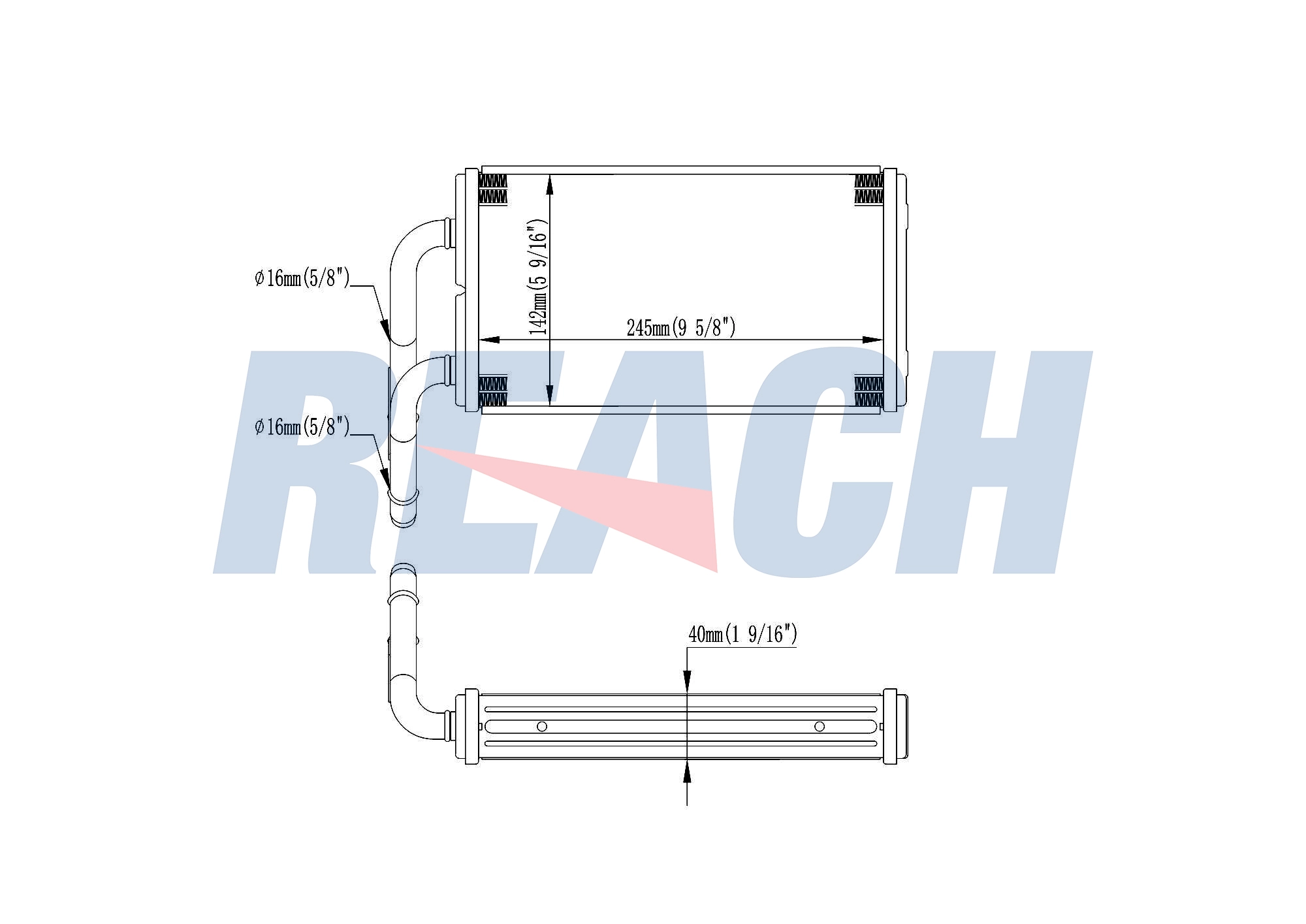 Теплообменник отопление салона REACH 1.18.11026