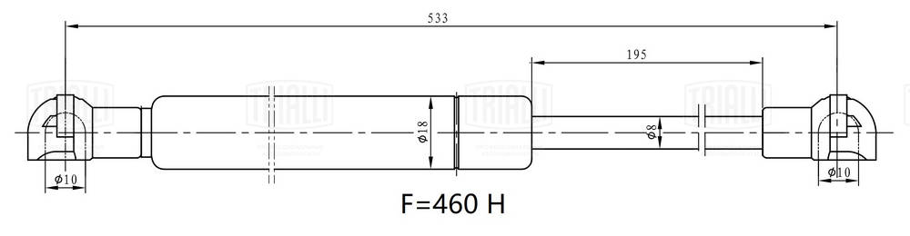 Газовая пружина крышка багажник TRIALLI GS 1101