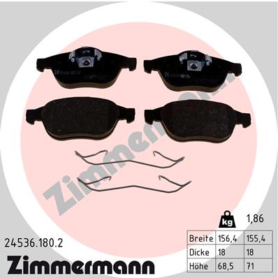 Комплект тормозных колодок дисковый тормоз ZIMMERMANN 24536.180.2