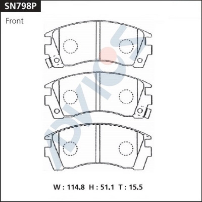 Комплект тормозных колодок дисковый тормоз ADVICS SN798P