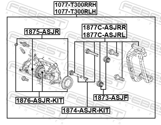 Тормозной суппорт FEBEST 1077T300RLH