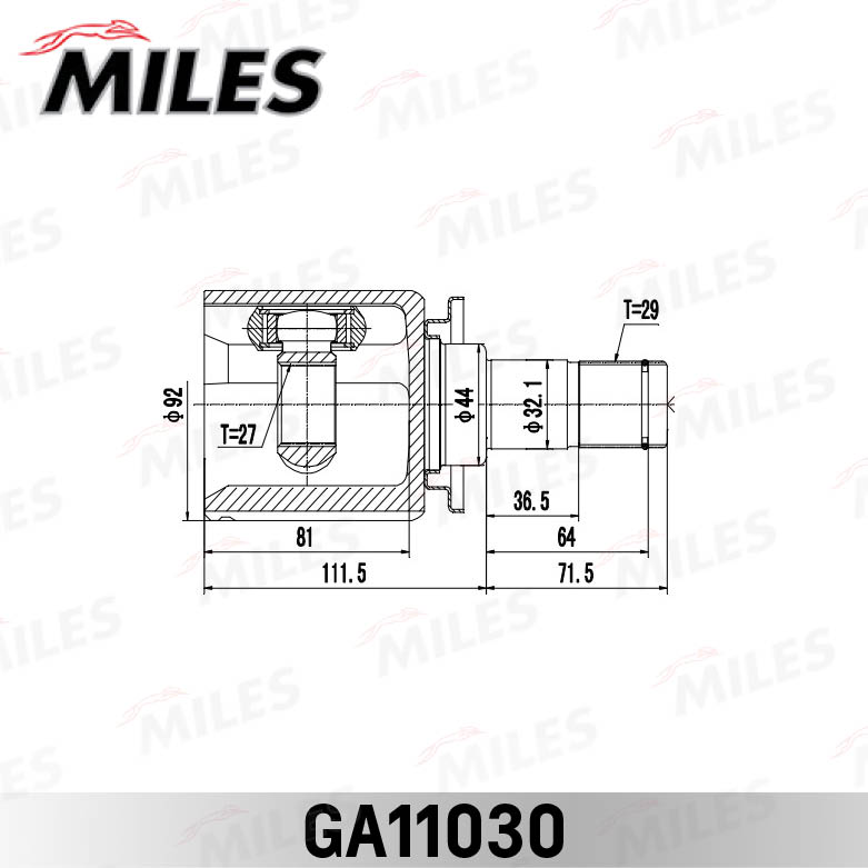 Шарнирный комплект приводной вал MILES GA11030