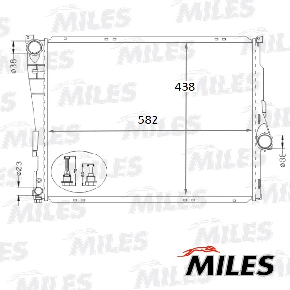 Радиатор охлаждение двигателя MILES ACRB102