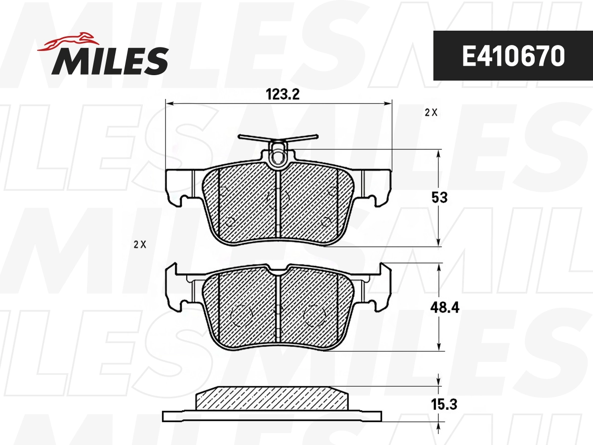 Комплект тормозных колодок дисковый тормоз MILES E410670
