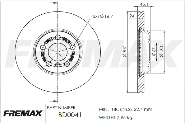 Тормозной диск FREMAX BD-0041