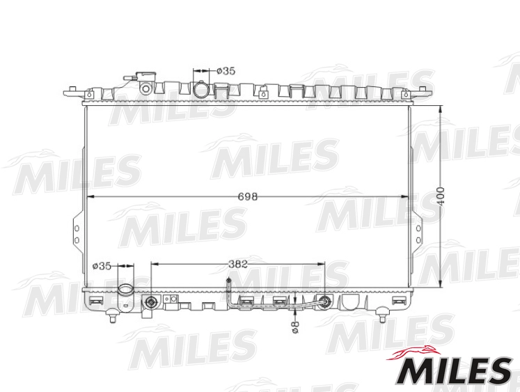 Радиатор охлаждение двигателя MILES ACRB091