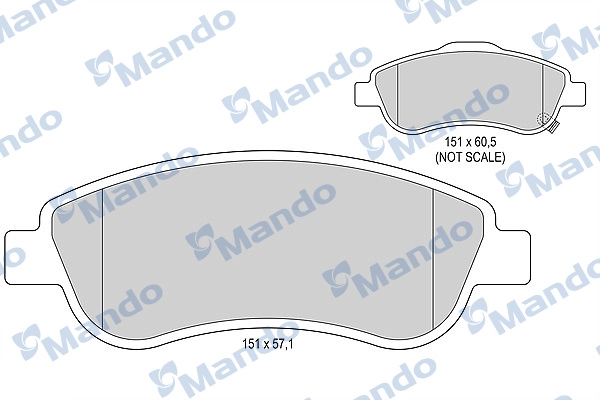 Комплект тормозных колодок дисковый тормоз MANDO MBF015249