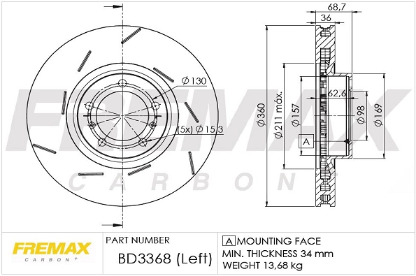 Тормозной диск FREMAX BD-3368