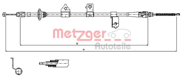 Тросик cтояночный тормоз METZGER 17.6027