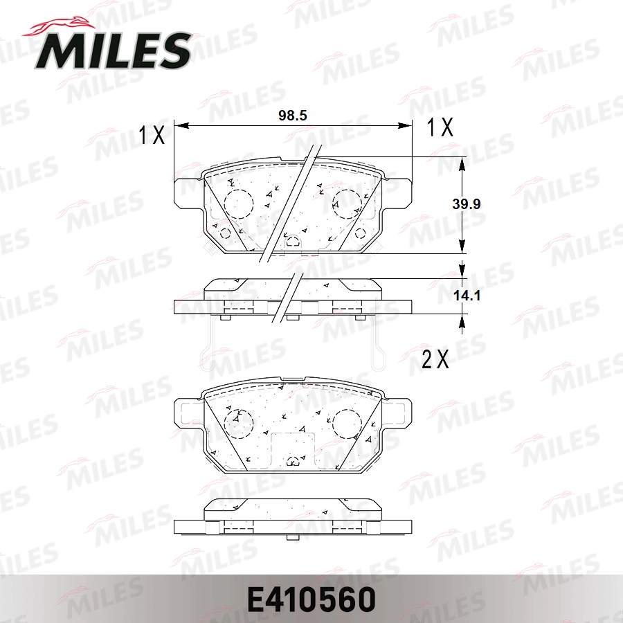 Комплект тормозных колодок дисковый тормоз MILES E410560