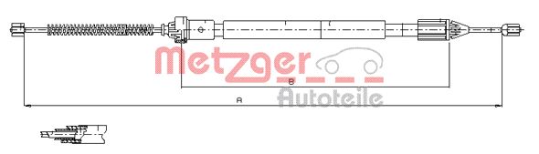 Тросик cтояночный тормоз METZGER 11.6598