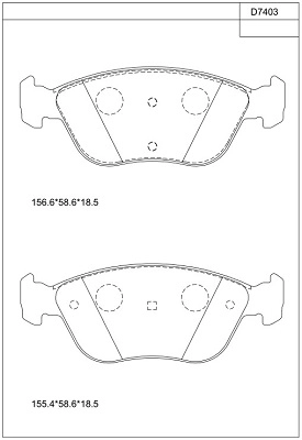 Комплект тормозных колодок дисковый тормоз ASIMCO KD7403