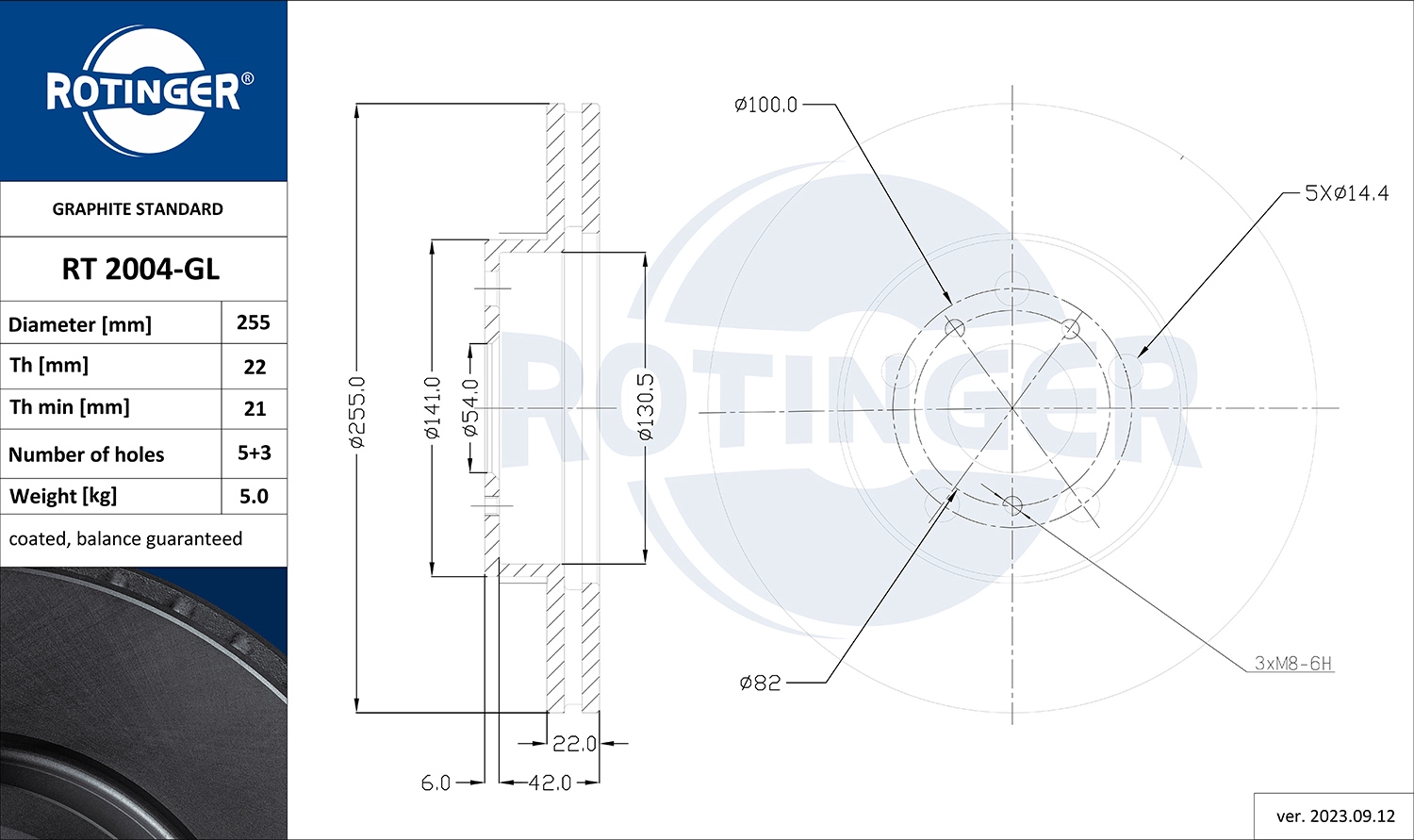 Тормозной диск ROTINGER RT 2004-GL