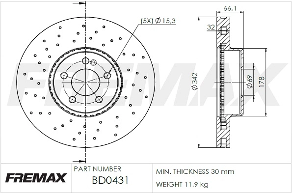 Тормозной диск FREMAX BD-0431