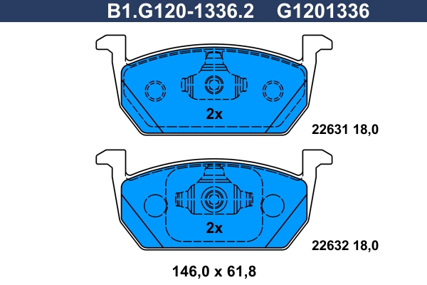 Комплект тормозных колодок дисковый тормоз GALFER B1.G120-1336.2