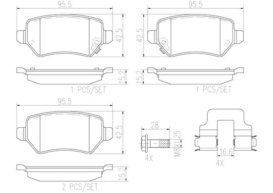 Комплект тормозных колодок дисковый тормоз BREMBO P59038N