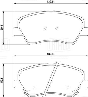 Комплект тормозных колодок дисковый тормоз TRIALLI PF 0808CR