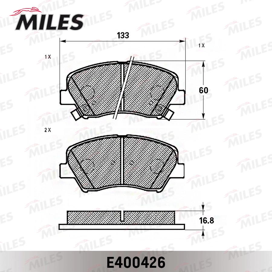 Комплект тормозных колодок дисковый тормоз MILES E400426