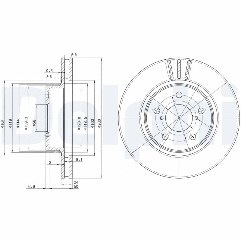 Тормозной диск DELPHI BG2767