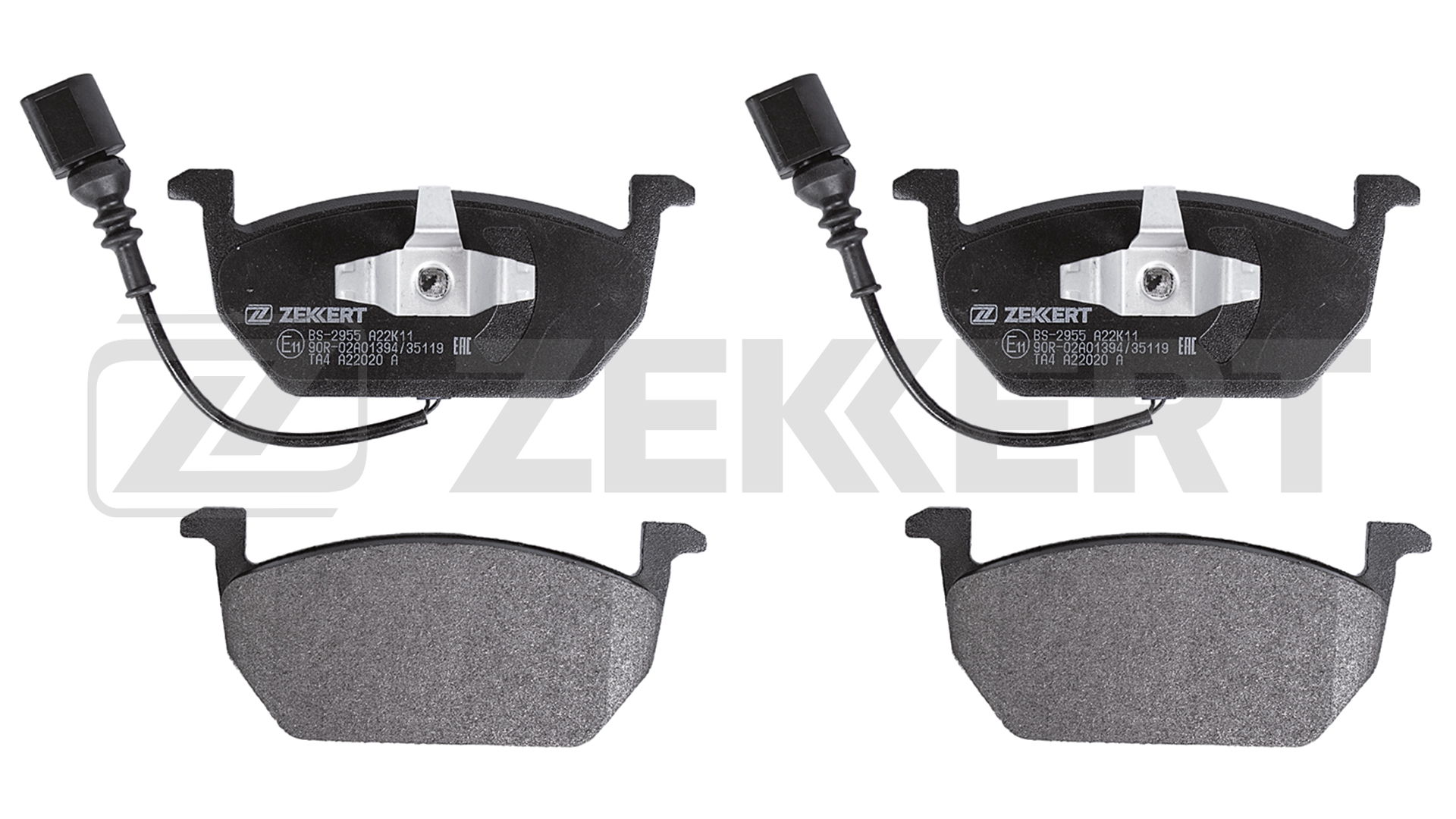 Комплект тормозных колодок дисковый тормоз ZEKKERT BS-2955